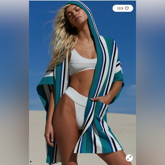 Free People Jackets & Blazers - Free people all I need stripe hooded poncho